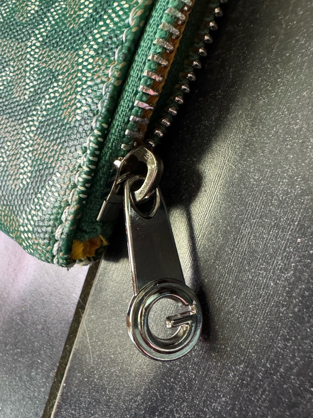 Inspired Green Chevron Patterned Canvas
Zip Pouch Clutch - Picture 5 of 9
